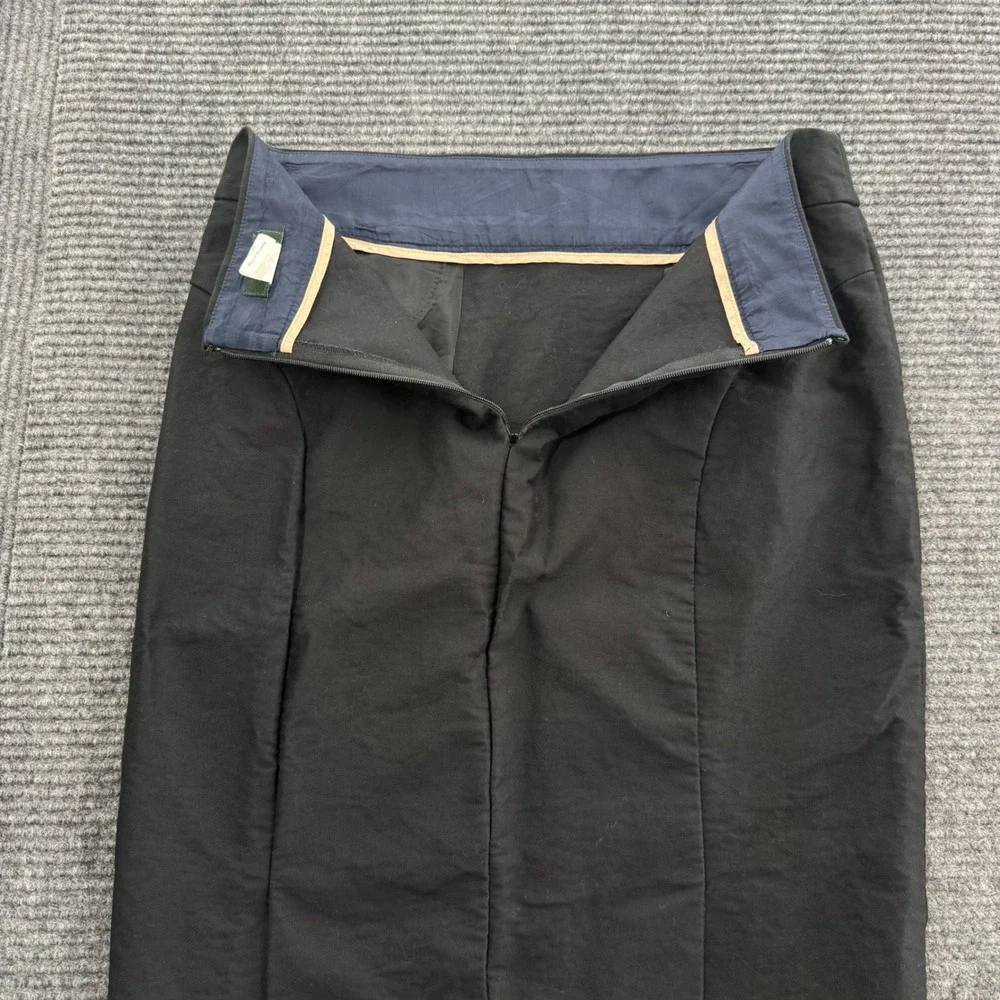 J.Crew Womens 2 Black Cotton Spandex Pencil Skirt Stretch Pockets Workwear
